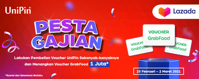 Beli Voucher Game di Lazada, Menangin Voucher Grabfood 1 Juta*